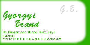 gyorgyi brand business card